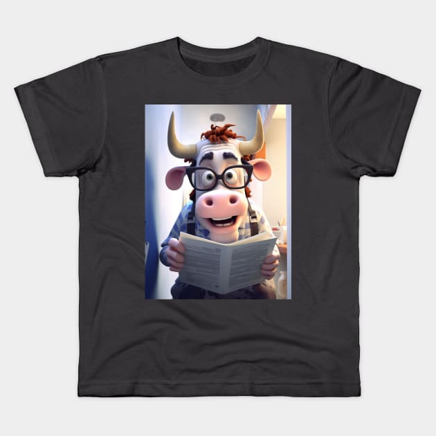 The Educated Bovine Kids T-Shirt by vk09design